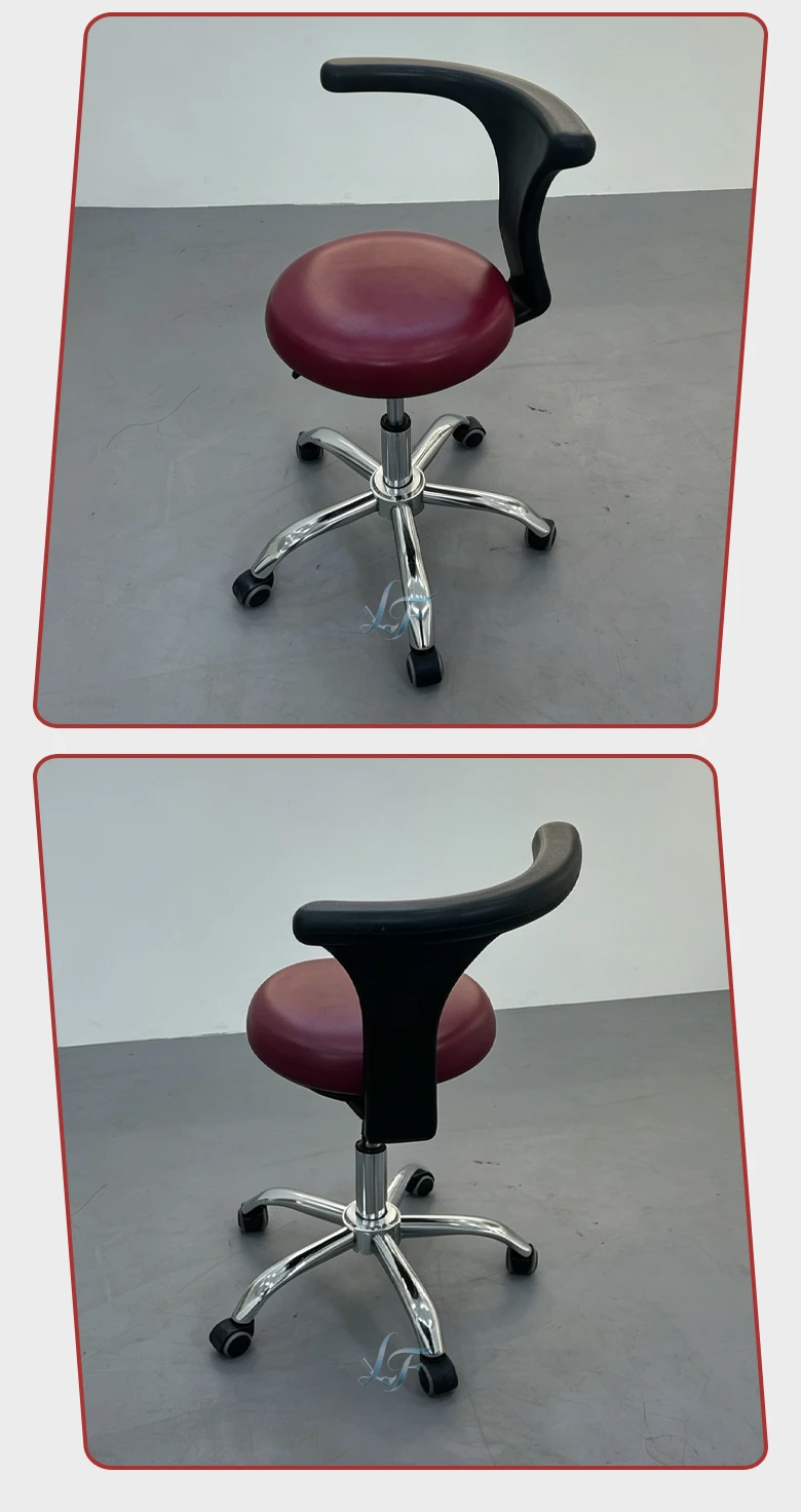 Robuster, verstellbarer Rollstuhl mit 360-Grad-Drehung und Rückenstütze, leicht zu reinigen, für Salon- und Krankenpflegepersonal. – Detail 9