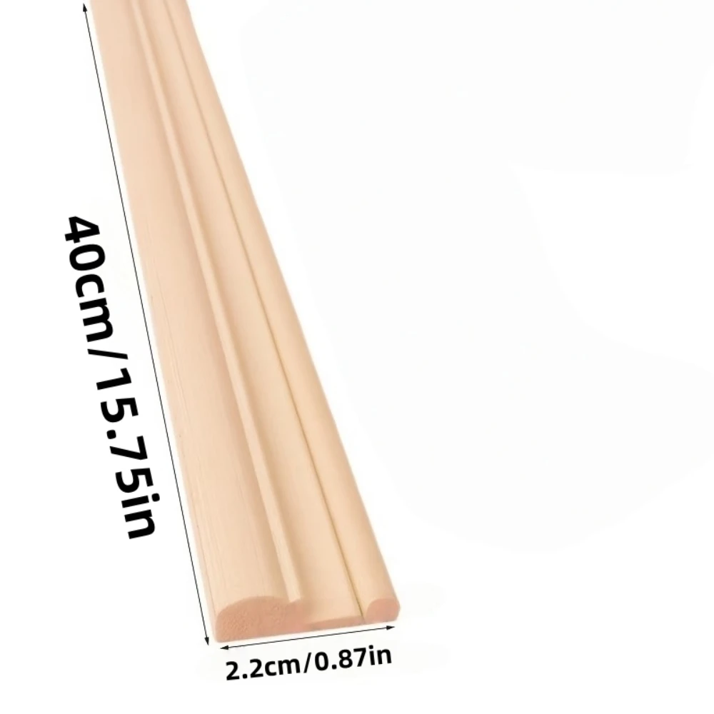 1/2/4/8pcs 40cmX22mm Paintable Unfinished Solid Wood Molding Trim,Decorative Wall Panel Border Moulding Strips for Wainscoting