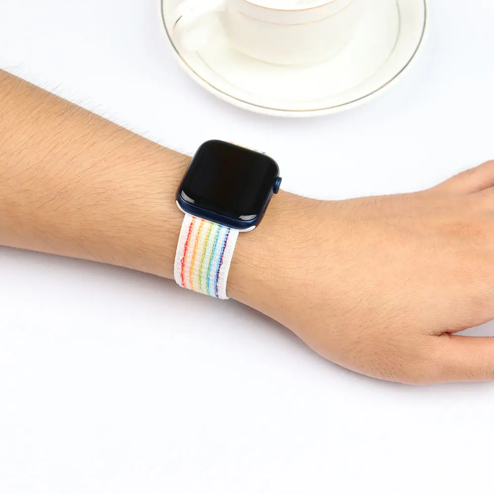 Sport Loop Band para Apple Watch, Pulseira de Nylon, Correa iWatch Series 8, 9, SE, 7, 6, 5, 3 Strap, Ultra 2, 49mm, 44mm, 40mm, 45 milímetros, 41 milímetros, 42 milímetros, 38 milímetros