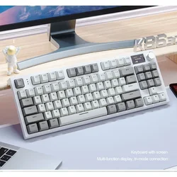 K86 Wireless Hot-Swappable Mechanical Keyboard Bluetooth With Display Screen and Volume Rotary Button for Games and Work