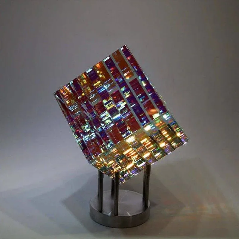 Magic Cube Crystal Sculpture Table Decoration Diamond Imitation Glass Magic Colorful Cube Table Decoration gift