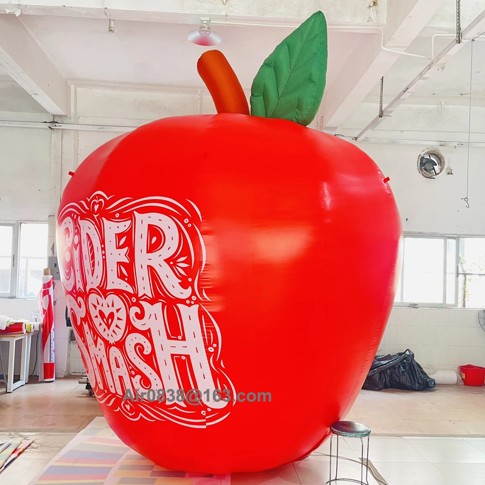 Mela gonfiabile gigante rossa con il pallone gonfiabile di forma della frutta di esplosione del ventilatore per la pubblicità all'aperto della decorazione di evento