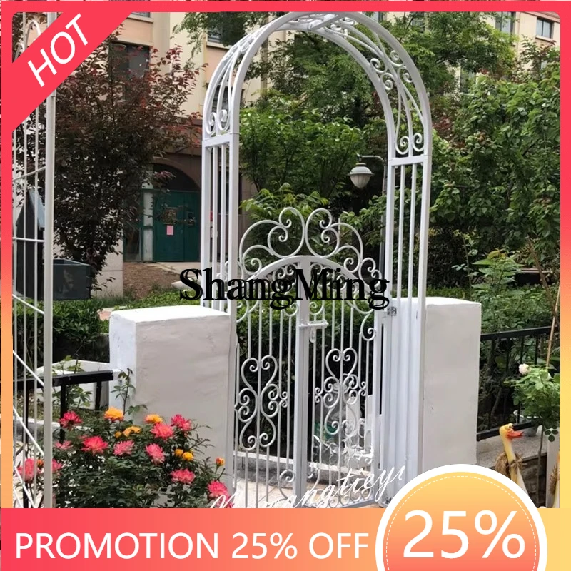 CL iron arch courtyard door wedding iron shelf outdoor aluminum alloy flower stand garden climbing vine frame