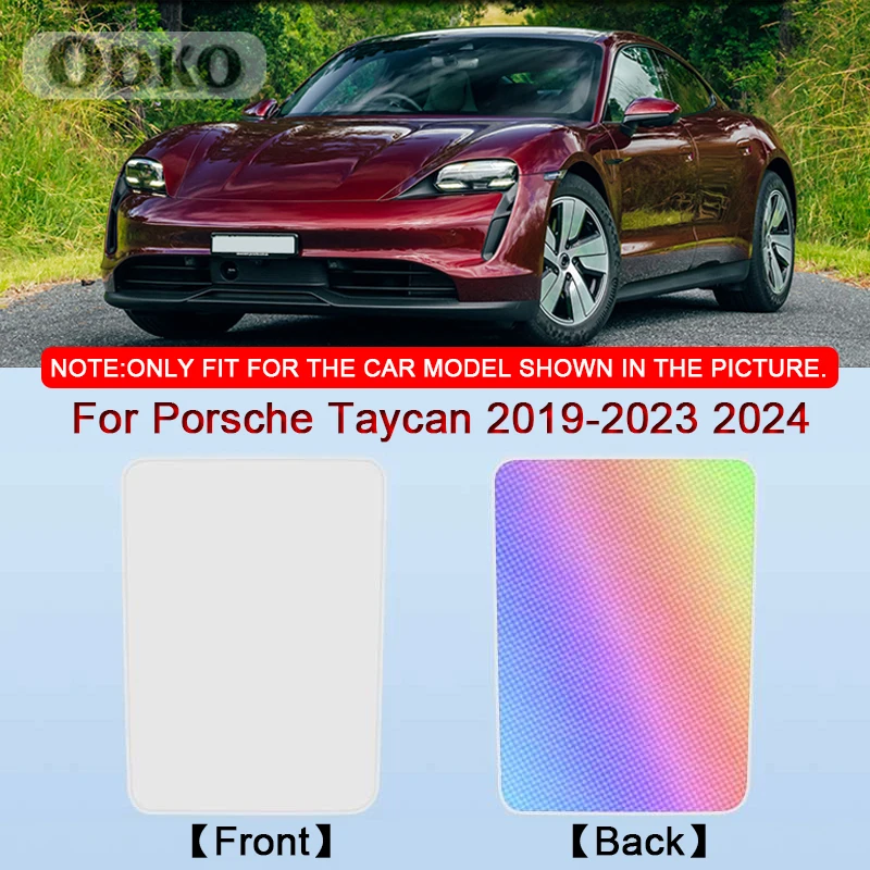 Car Clip-on Sunroof Skylight Blind Shading Cover Colorful Ice Crystal Auto Roof Sunshade For Porsche Taycan 2019-2022 2023 2024