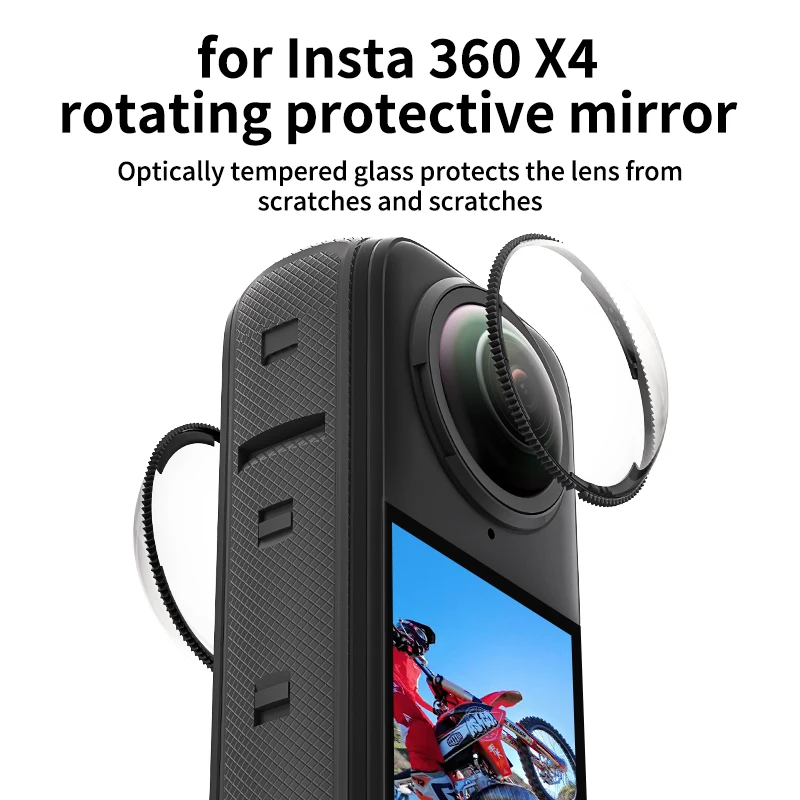 For Insta360 X4 lens protective film glass rotating anti-scratch panoramic action camera lens film accessories