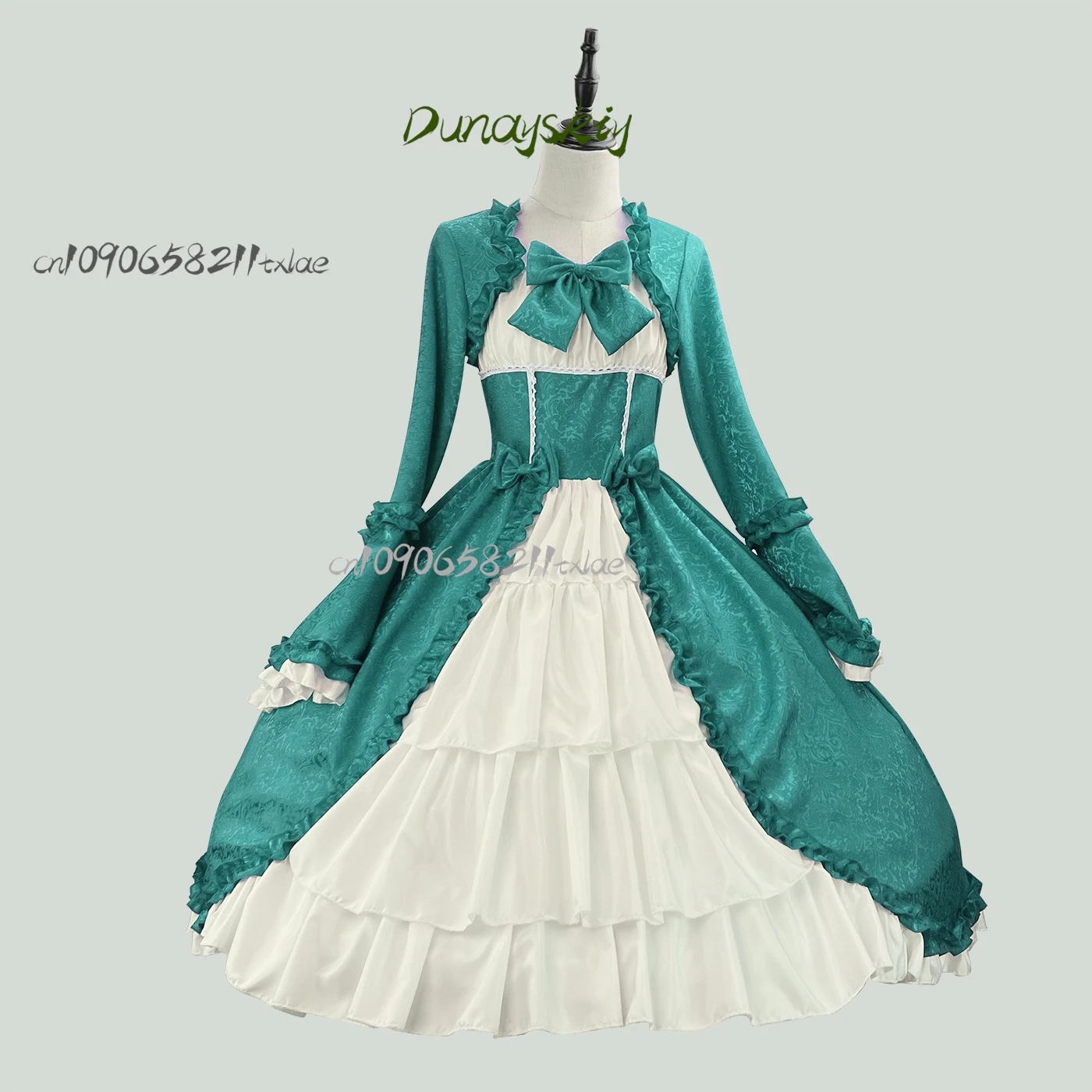 Vintage Gothic Lolita ผู้หญิง Victorian Punk Slim Bandage ชุดเจ้าหญิงสาวน่ารักโลหะ Cross Bow ชุดราตรี