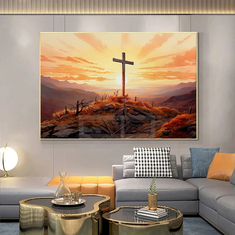 The Holy Cross Jesus Christ Christian Art Bible Abstract Posters Prints Canvas Painting Wall Art Pictures Home Room Decor Gift