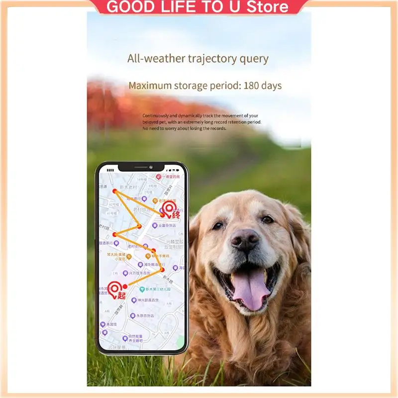 

4G Dog Tracking Collar Locator IP67 Waterproof With Google Map Real Time Tracking For Pets GPS Locator-ABGL