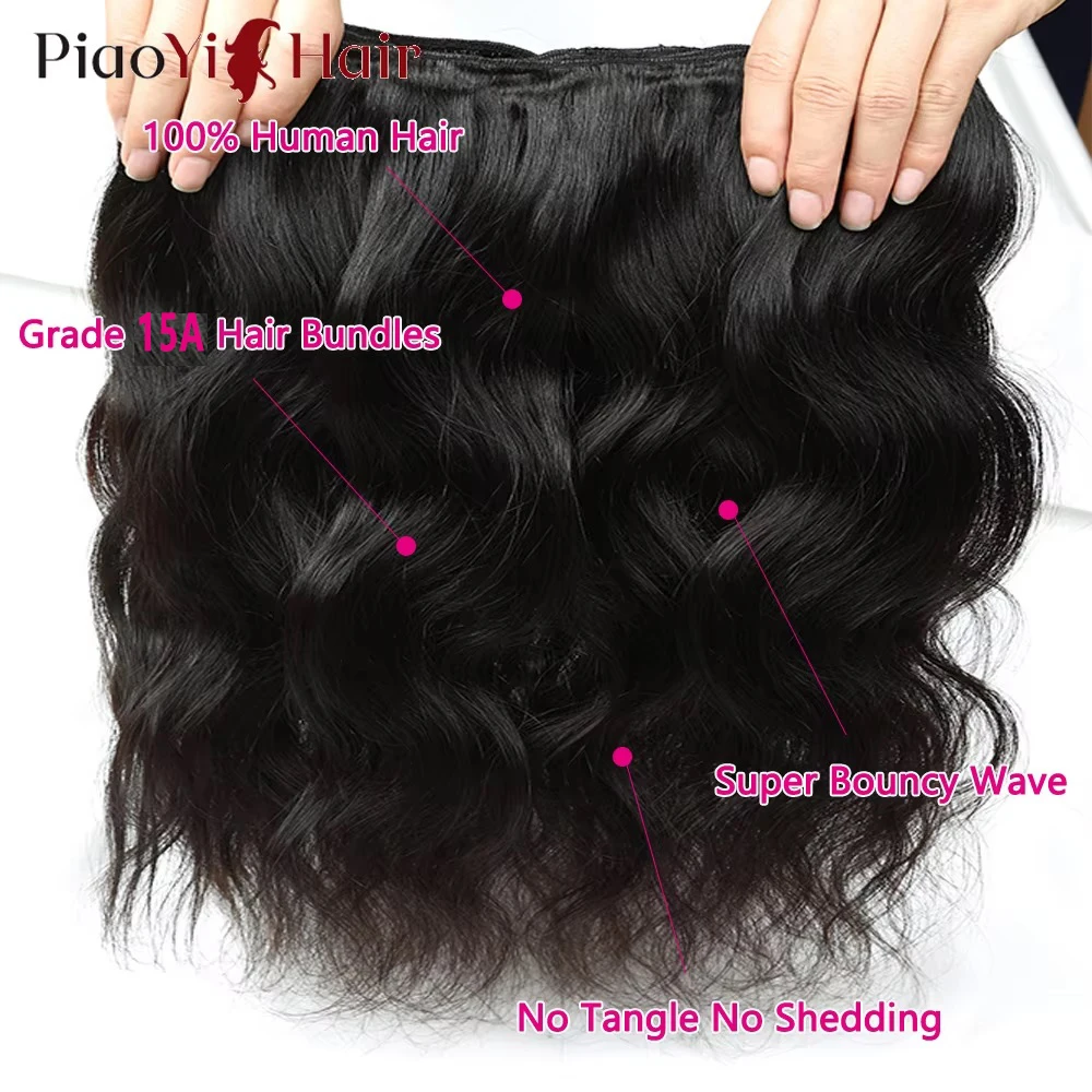 15A Double Drawn Human Hair Bundle And Closure 100% Raw Human Hair Body Wave Human Hair Bundles With 4X4 Lace Closure 5X5/2X6 view 5
