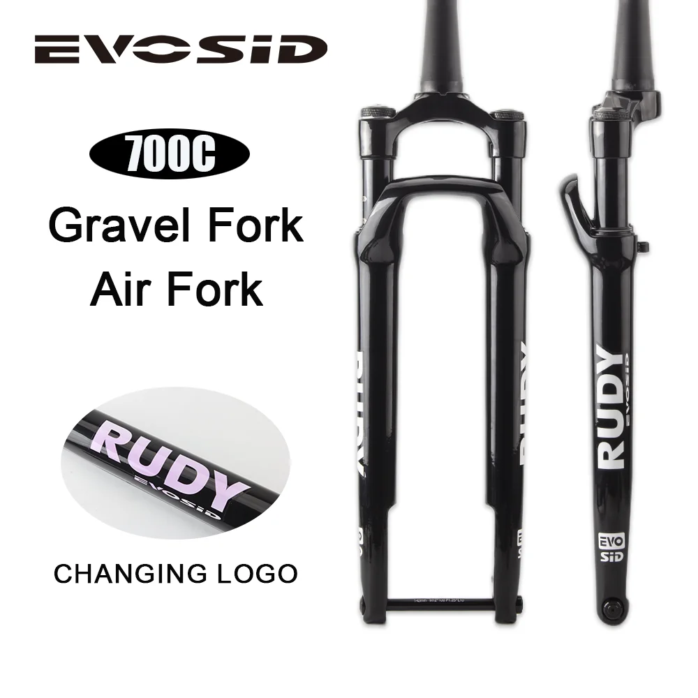 

EVOSID Gravel Road Bike Fork 700C Suspension 100*12MM Rock Shox Air And Oil Shock Absorber Tapered Off-road Disc Brake