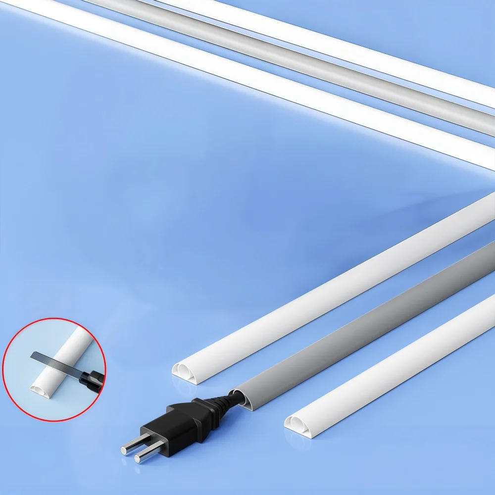 1PC Soft Pvc Protector Floor Cable Raceway Cable Concealer Wire Hiders Duct Wall Cord Cover Sleeve To Hide Wall Mount