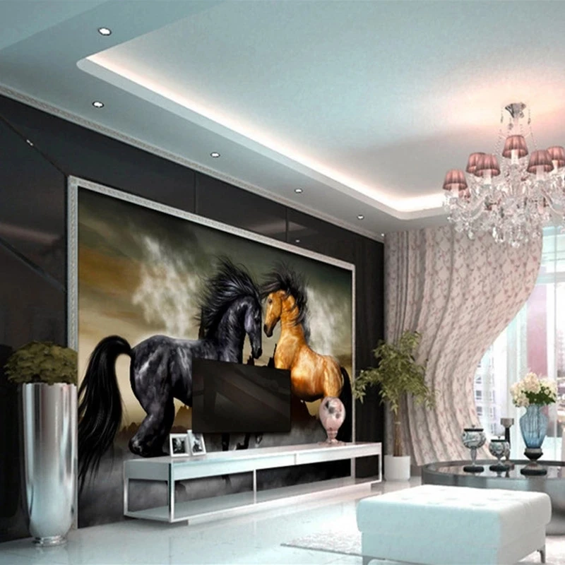 Customized 3D Photo Wallpaper Horse Bedroom Mural Living room TV background wall bedroom restaurant animal study wall fabric 8d