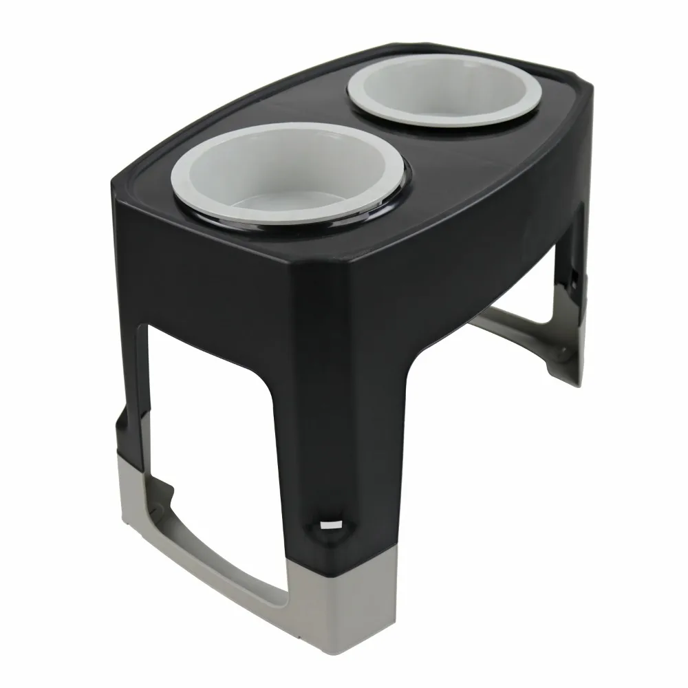 

Elevated 52-oz Dog Feeder with Bowls, Adjusts from 12"-16", Easily remove bowls for quick cleaning