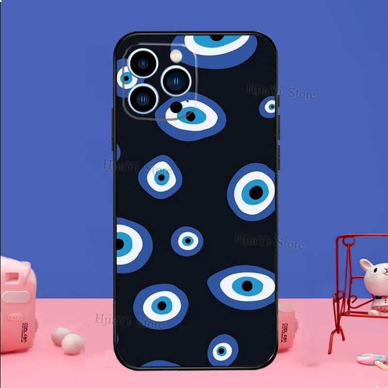 Evil Eyes Phone Case For iPhone 16 15 11 12 13 14 Pro Max Mini X XS XR Plus SE2 Funda Coque Capa Cover