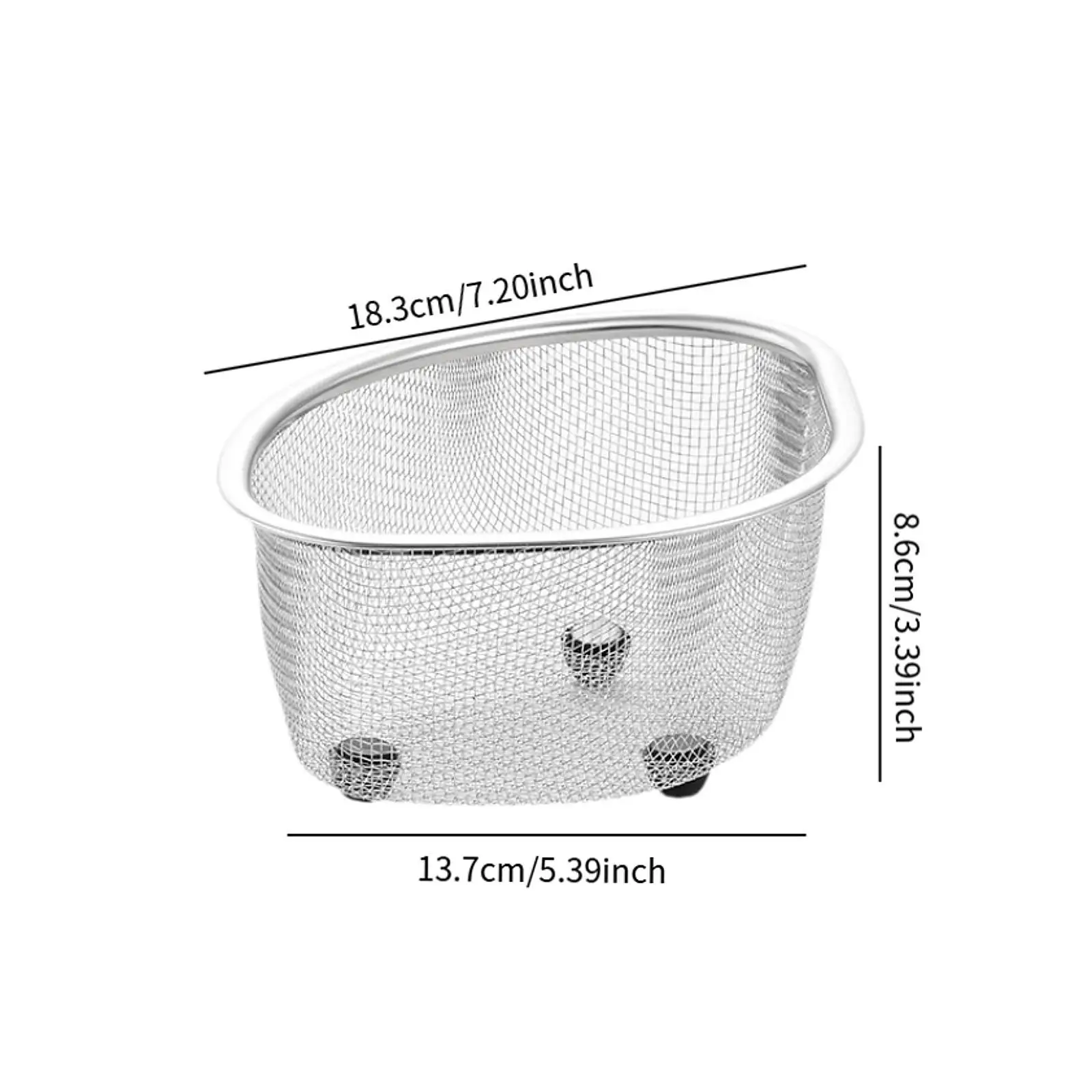Sink Mesh Strainer Space Saving Practical Multipurpose Sturdy Corner Basket