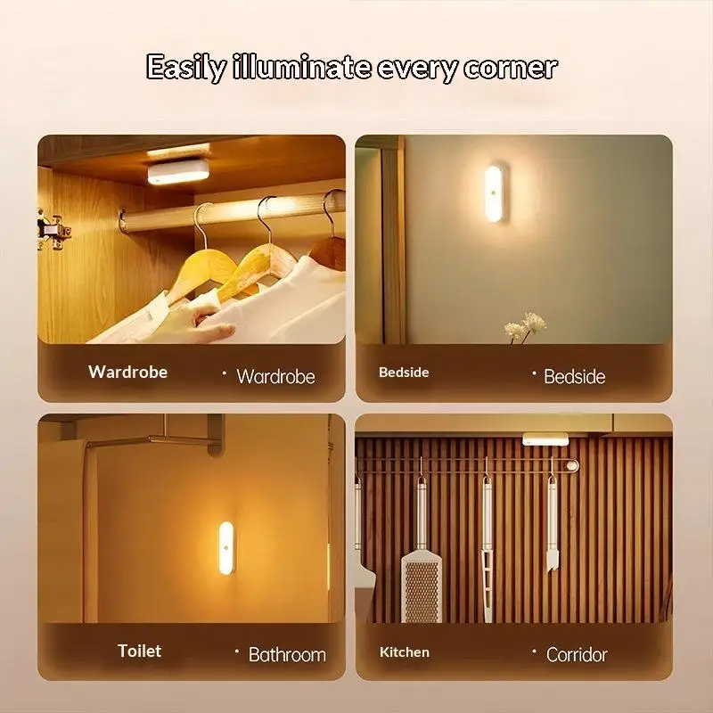

New Long Wireless Charging Human Body Sensor Light Strip Automatically Lights Up At Night Suitable For Corridors And Passageway