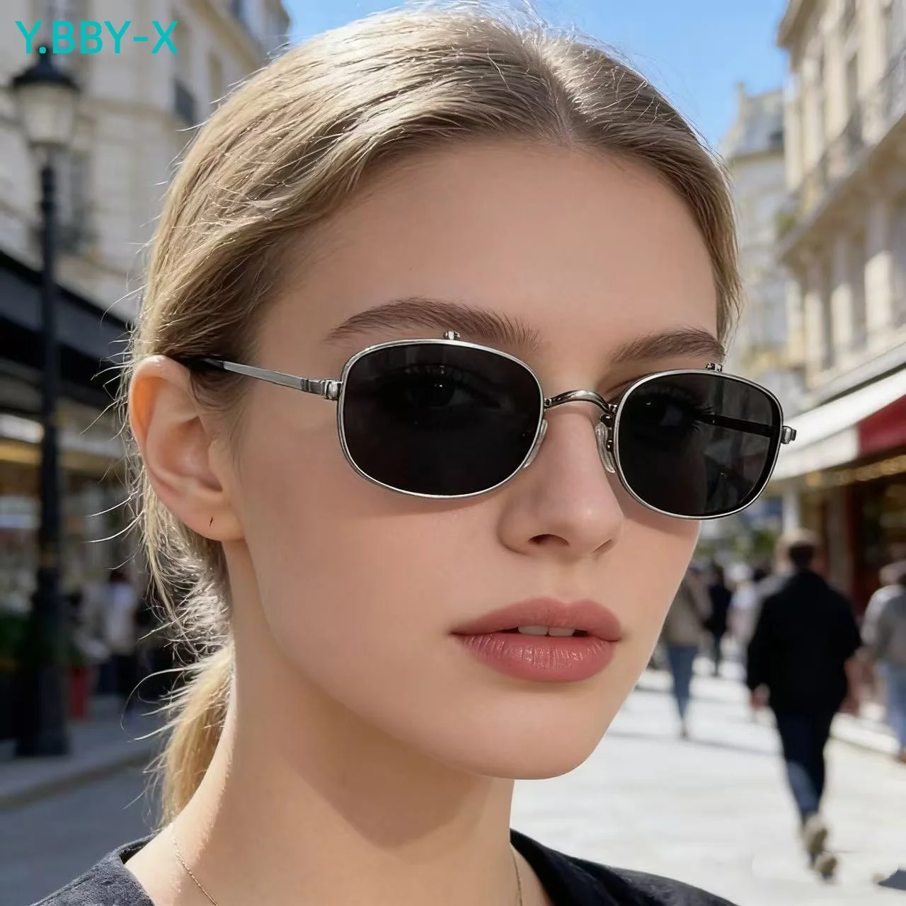 

Y.BBY-X Винтажные солнцезащитные очки в стиле стимпанк для мужчин и женщин, ретро-очки с металлической оправой, с откидными линзами, поляризованные, с защитой от УФ400