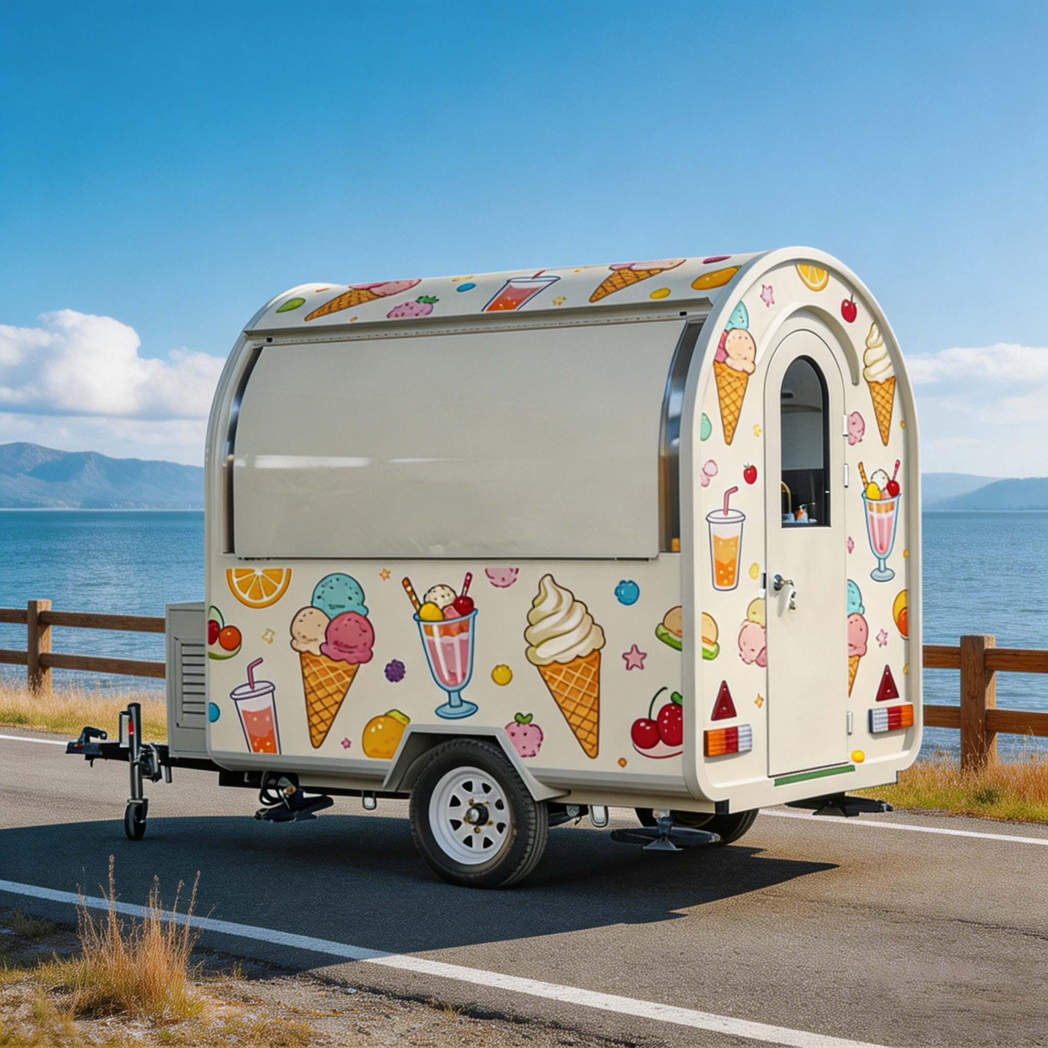 Concession Trailers Food Truck Food Van Mobile Catering Trailer for Multi-Food Business Festival Event Customized Rust Resistant