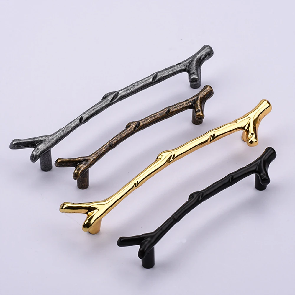 Cabinet Handle Cabinet Door Creative Handle Zinc Alloy Modern Minimalist Branch Shape Wardrobe Door Handle Dresser Knobs Handles