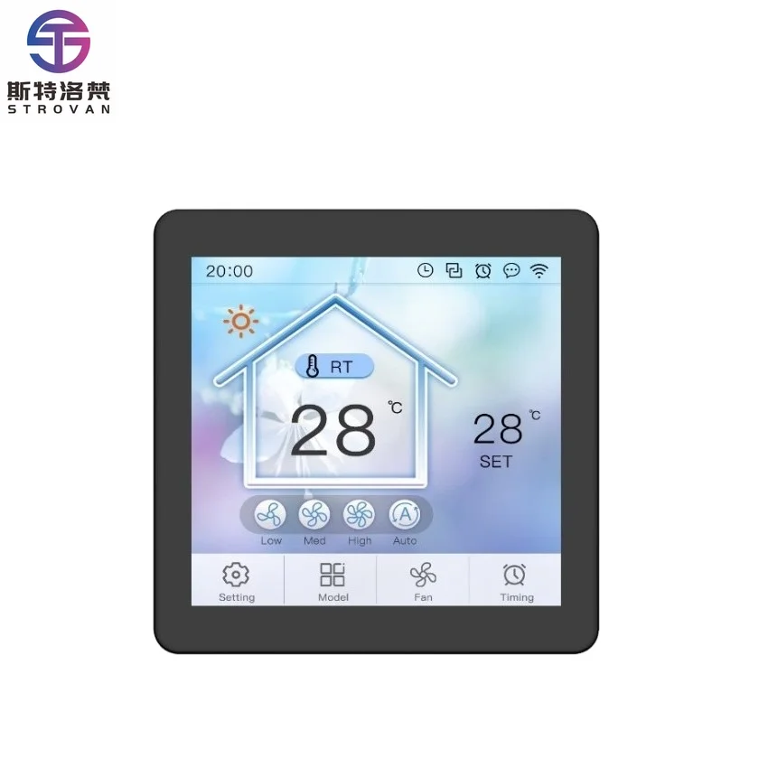 Smart Programmable Wi-Fi Thermostat Temperature Controller 4.1 Inch 720*RGB*720 LED Capacitive Touch Panel 85-264V in Stock