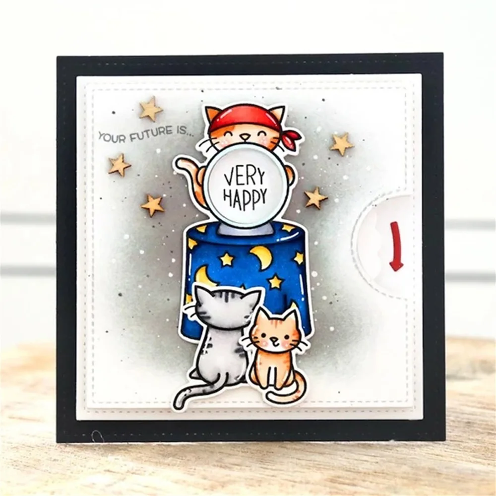 Cute Animal Clear Stamps and Metal Cutting Dies Set,Cat,Capybara,Rhino,Mouse,Birthday Taco Stamp Die for DIY Scrapbooking Card