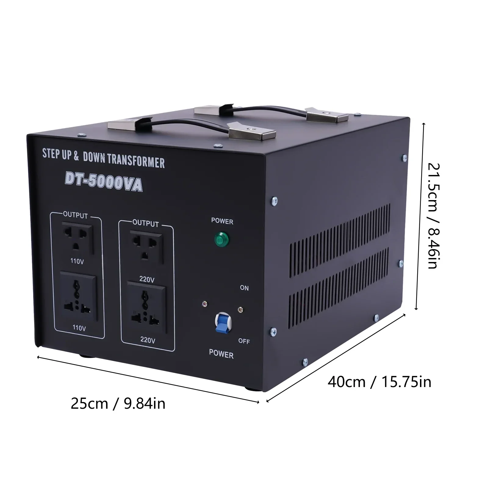 محول جهد 5KVA محول DT5000 محول أعلى/أسفل | محول عالي التحمل لأعلى/لأسفل مع مخرج الولايات المتحدة والاتحاد الأوروبي #6