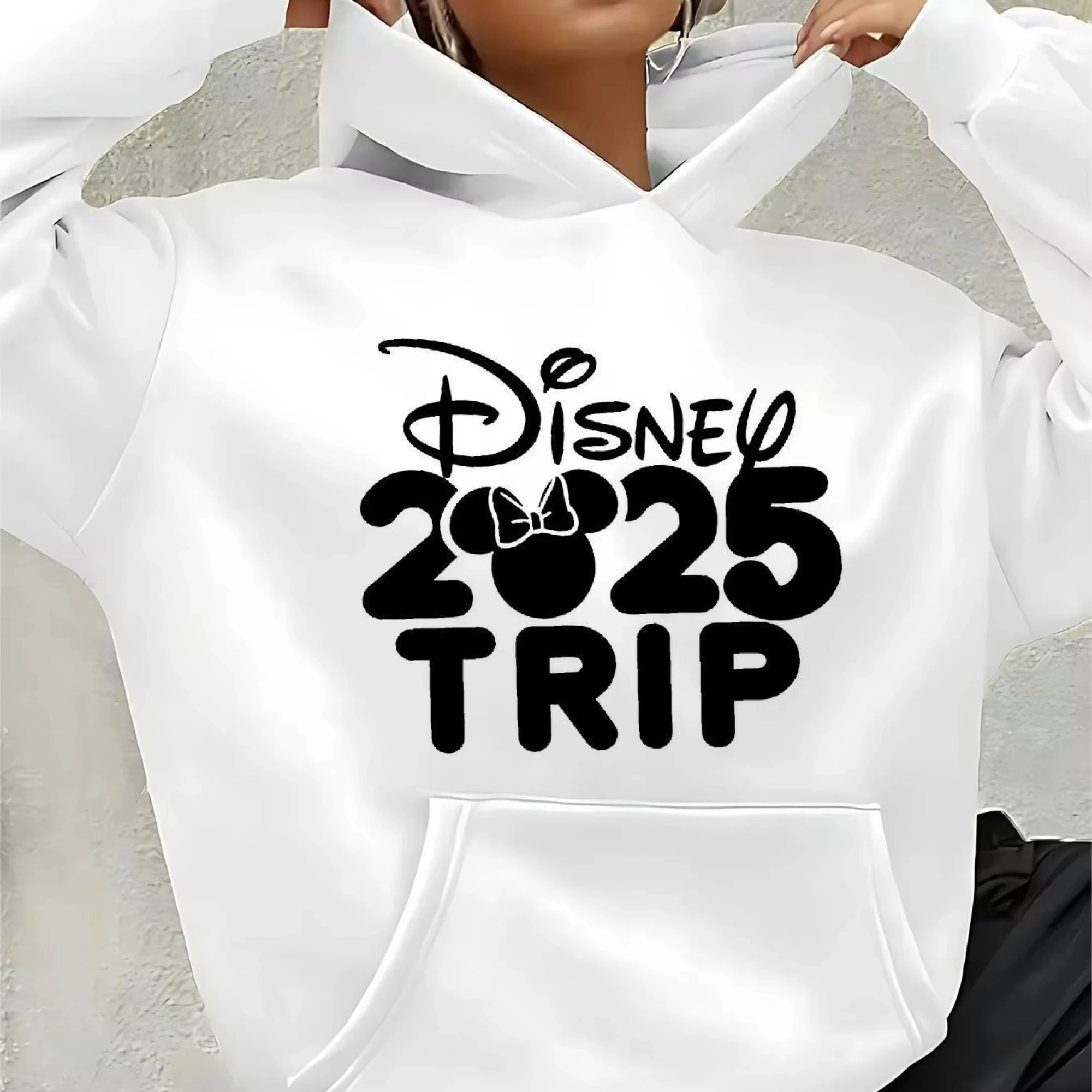 

Disney Official Letter Print Hoodie Warm and Loose Women's New Hoodie Autumn and Winter Cotton Loose and Comfortable Hoodie