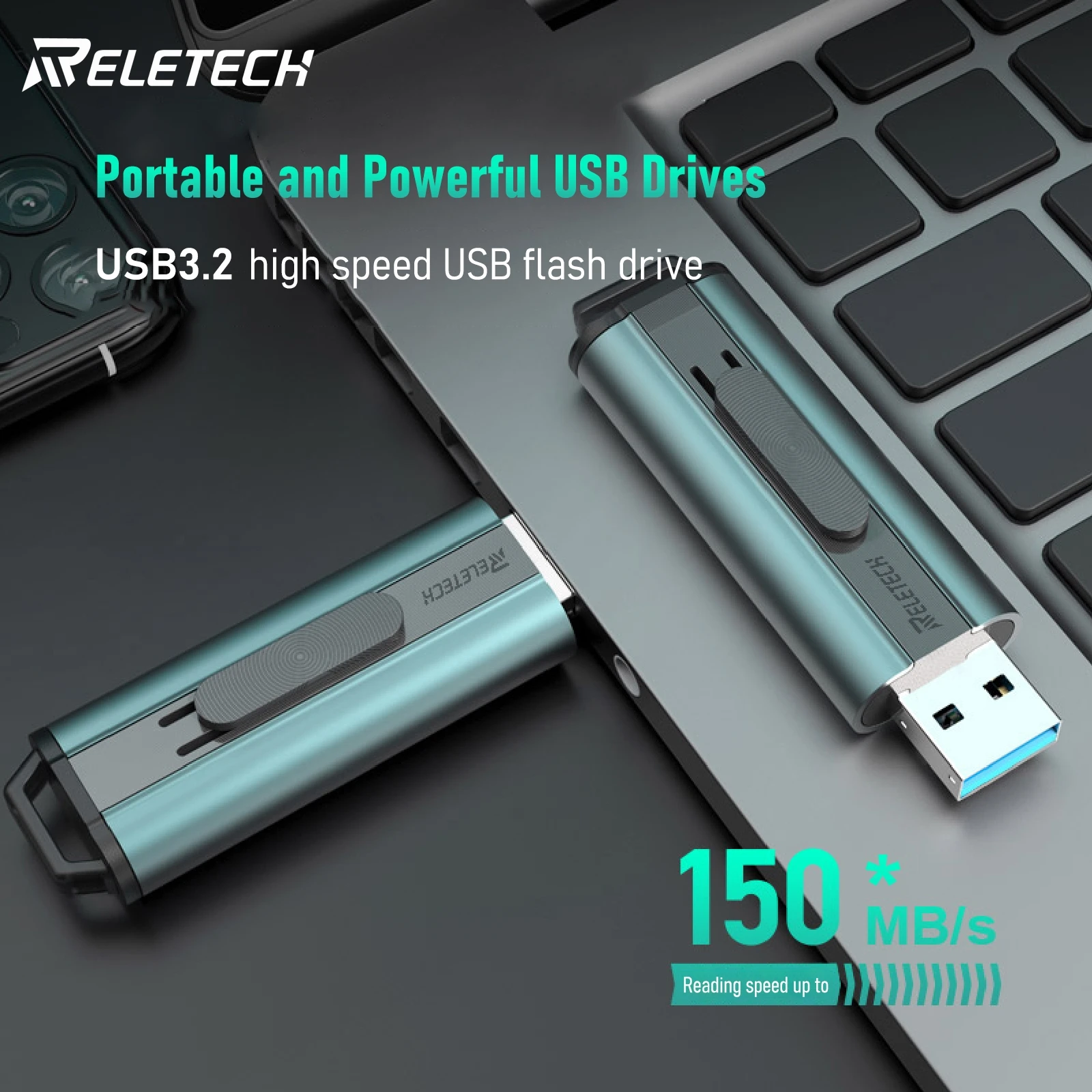 Reletech Z1 Mini Portable USB Flash Drive USB3.2 High-speed Flash Drive 32/64/128G PEN DRIVE External Flash Memory For Laptop PC