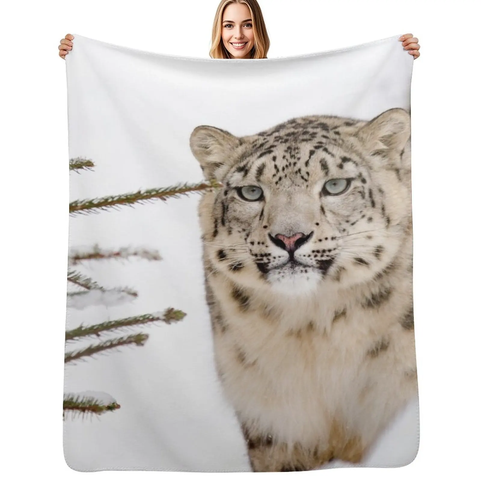 Snow Leopard #14 Throw Blanket Vintage Nap Baby Extra Large Throw Hair Soft Plush Plaid Blankets