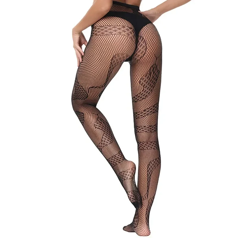 Calze collant a rete a rete con stampa leopardata a forma di serpente da donna sexy Calze da festa Clubwear Collant Calzini Calze eleganti