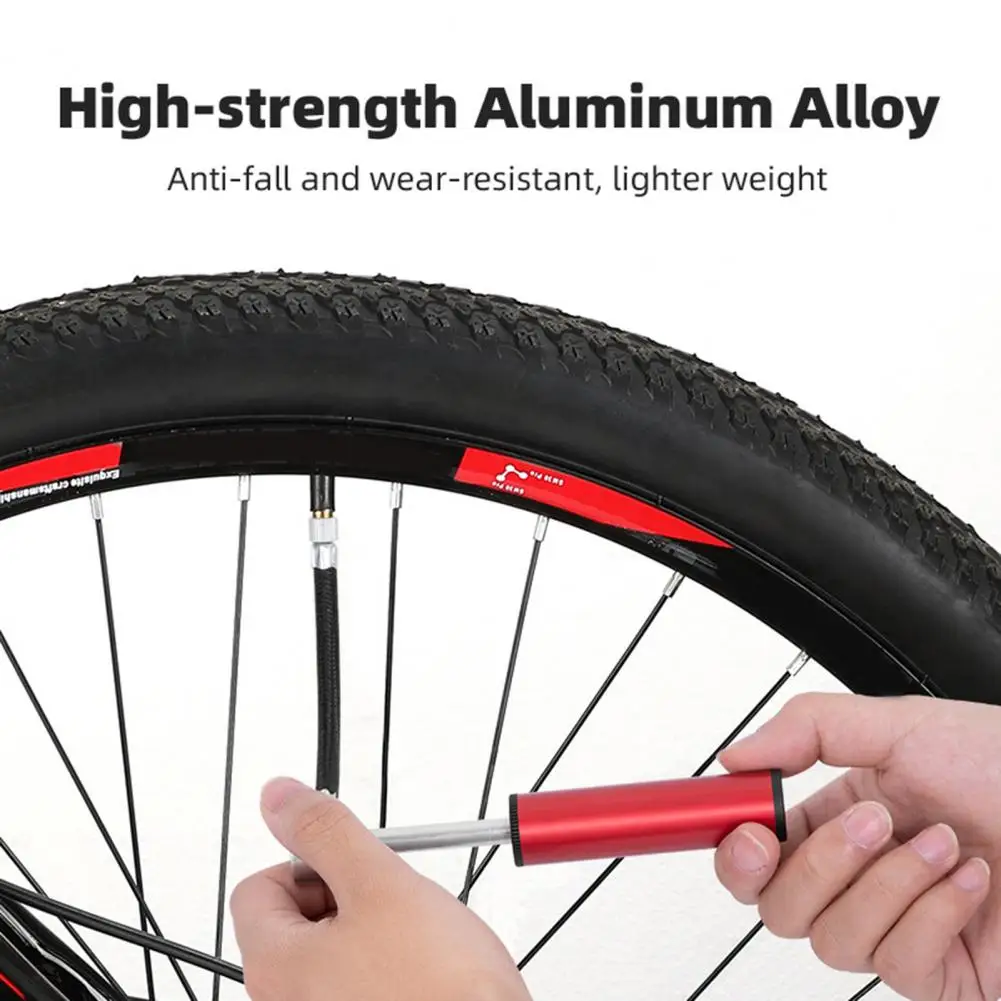 9.5*2.1cm Compact Bicycle Pump 120PSI High Pressure Mini Size Handheld Aluminum Alloy Tire Pump Ball Toy Frame Pump Air Pumps