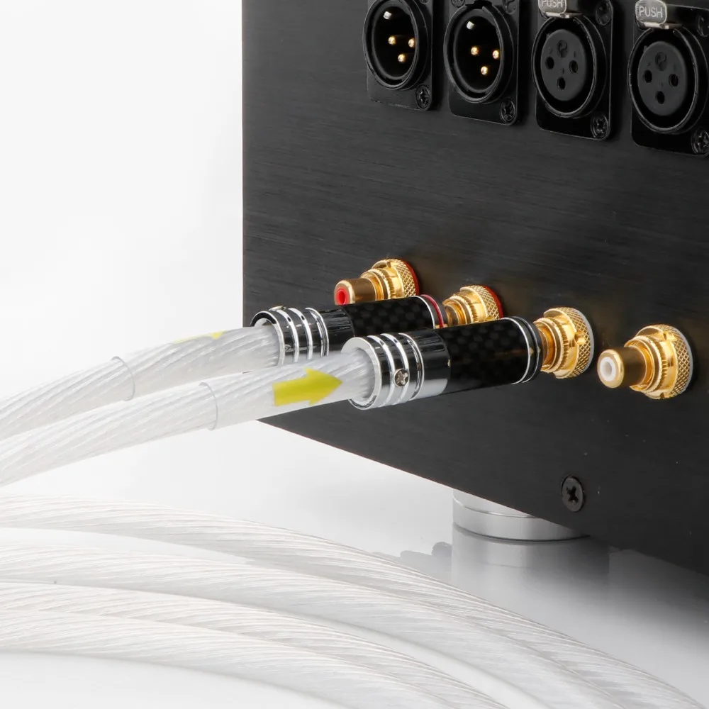 

Preffair RCA Cable High Quality 7N OCC Silver-Plated RCA Male To Male Audio Cable With Rhodium plated Carbon Fiber RCA Plug