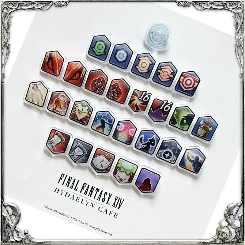 Game Brooches Final Fantasy XIV FF14 Acrylic Badge Popular Skill Debuff Icon Pins Cosplay Props Accessories Fans Collect Gifts