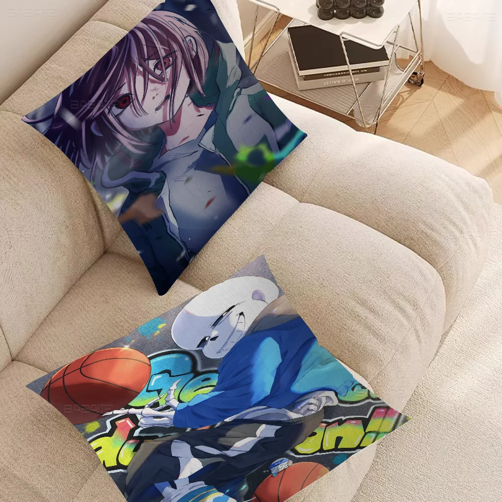 

Anime Designs Game Undertale Personalized Picture Text Home Decorative Pillows Household Gifts 45x45cm