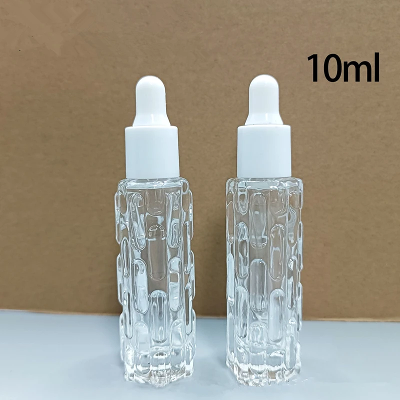 100pcs 10ml Refillable Dropper Bottle With Glass Pipettes Empty Essential Oils Bottle Perfume Bottle Serum Vial