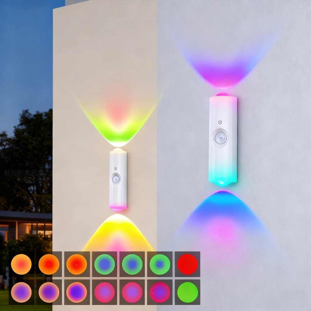 Smart RGB Gradient Night Light Magnetic Motion Sensor Rechargeable Wall Lamp for Bedroom Bathroom Closet Garden Home Decor