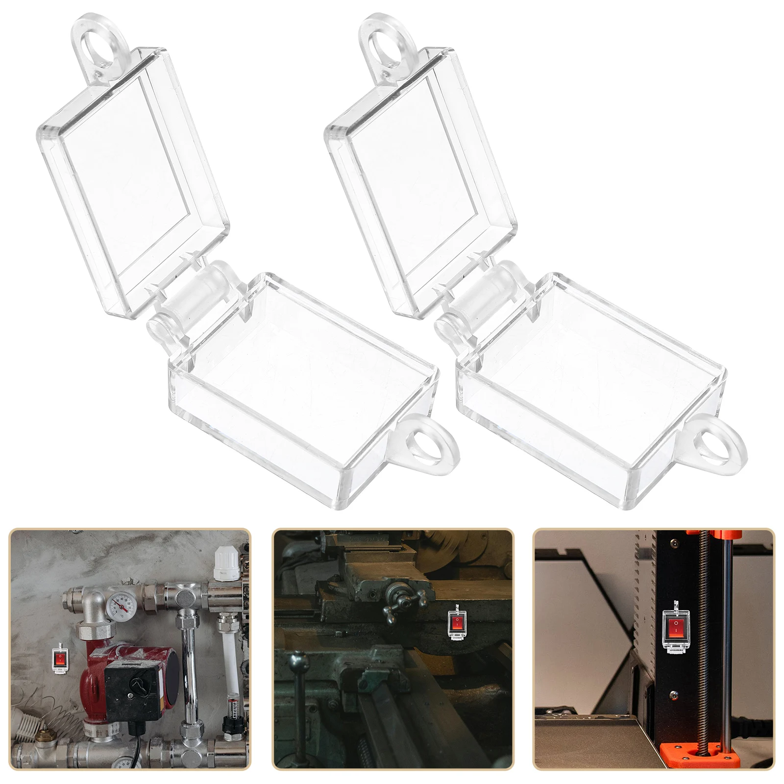 

2pcs Transparent Covers Button Flipping Covers Prevent Accidental Operation Rocker Guard Durable Plastic Protection Cover For