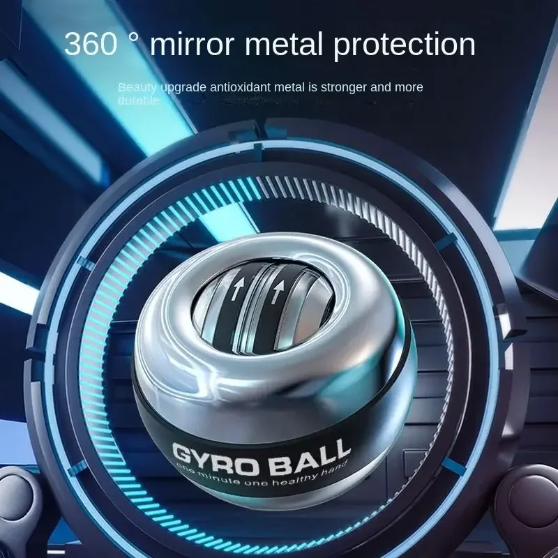 All Metal Wrist Power Ball LED Auto-Start Grip Gyro Ball Gyroscope Trainer Hand Muscle Relax Sport Equipment Arm Fitness