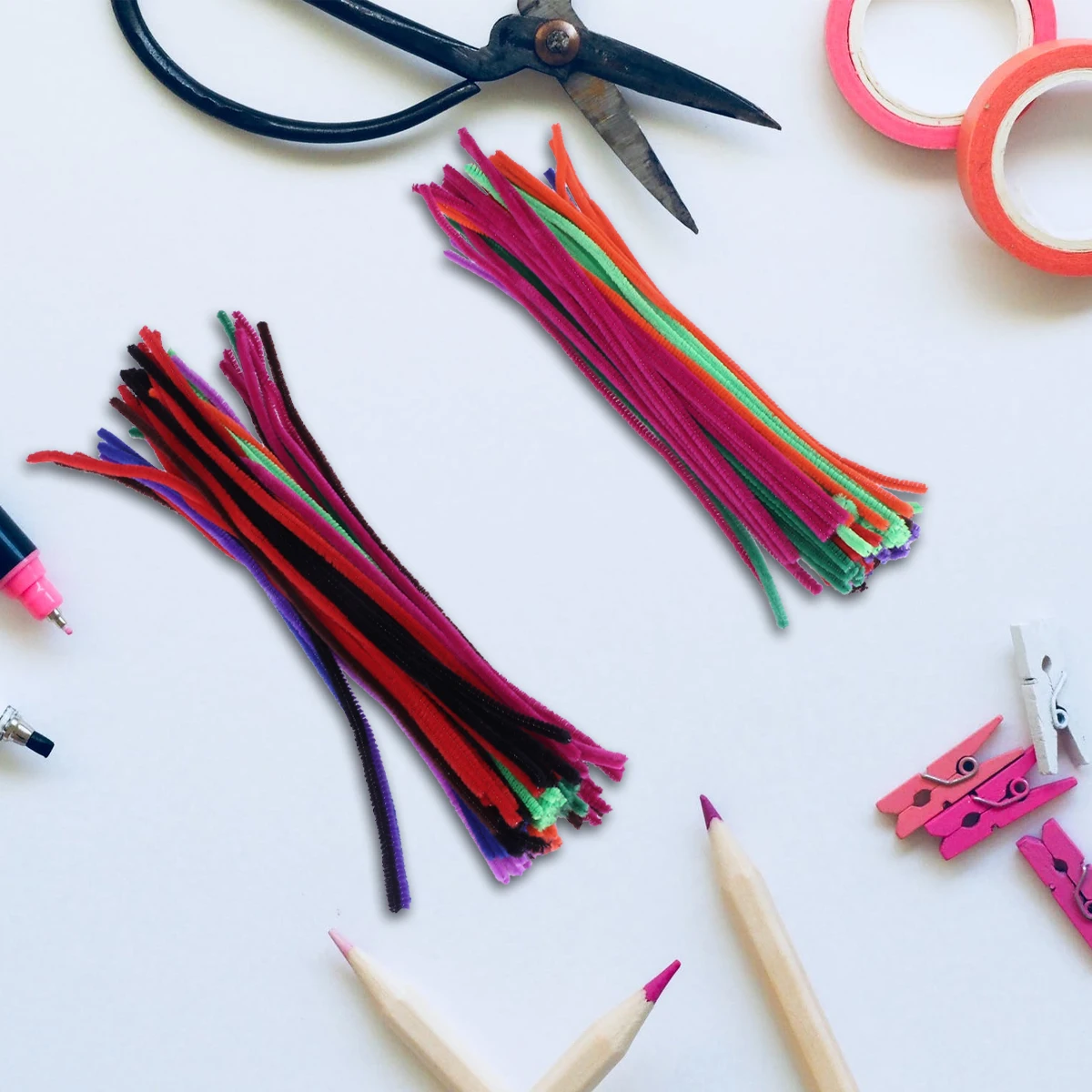 

200 Pcs Color Tops Durable Bendable Sticks for Folding DIY Crafts Colorful Christmas