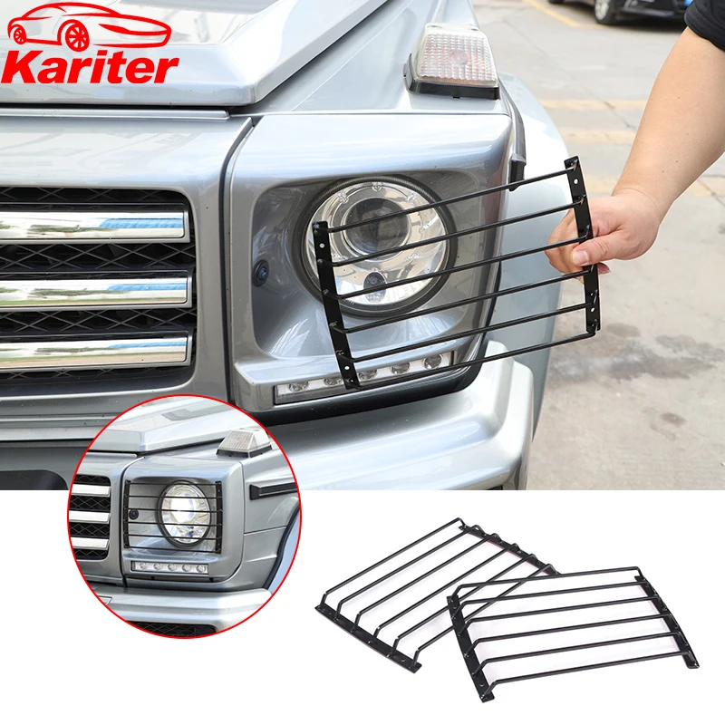 

For Mercedes-Benz G-Class W463 2004-2018 Carbon Steel Car Front Headlight Protection Frame Trim Cover Accessories