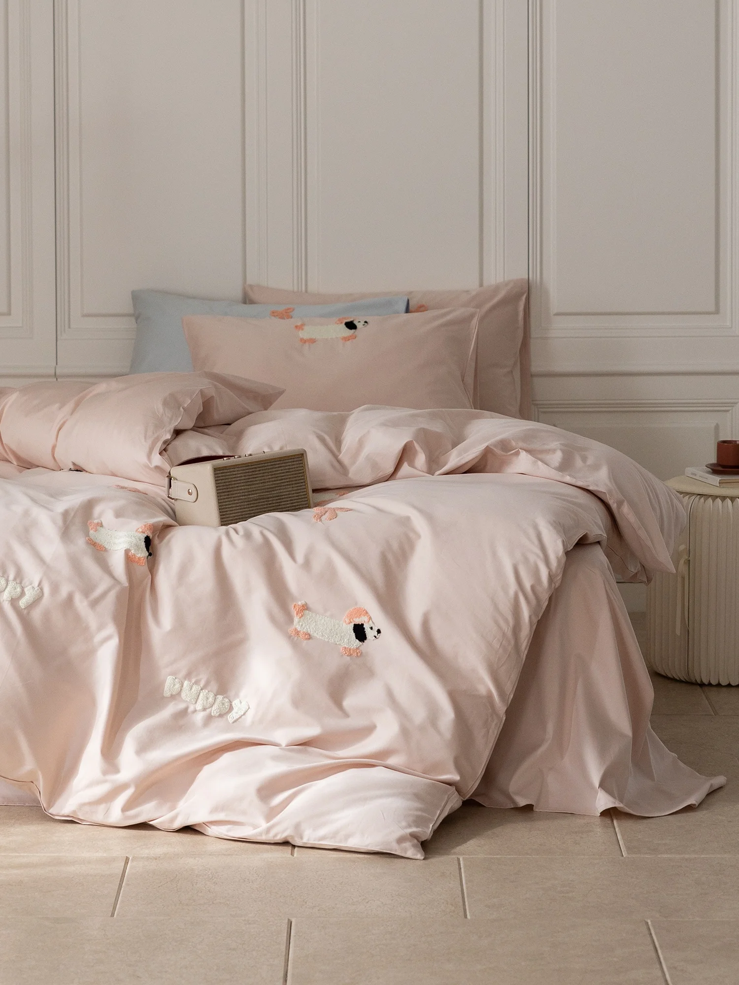 Cartoon Cute 100% Cotton Long Staple Cotton Bedding Set Quilt Cover Sheet Bed Canopy Style Bedding Three to Four Piece Set