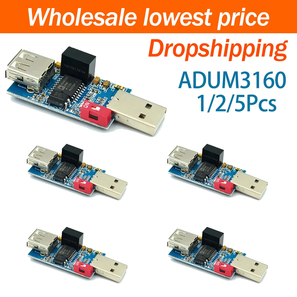 1/2/5Pcs ADuM3160 USB to USB Galvanic Isolation Module Digital Signal Audio Power Isolator Anti Ground Loop Noise Circuit Board
