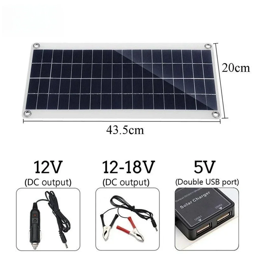 Solar Panel 5V 12V  With 100A Controller waterproof Solar Charge for Phone RV Car MP3 PAD Charger Outdoor Battery Supply