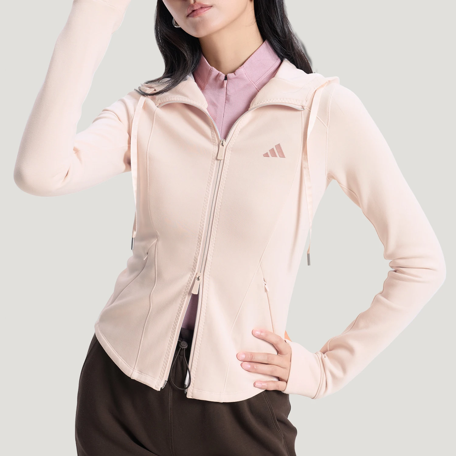Adidas genuine SOFTLUX new women's light pink casual jacket jacket KH2701