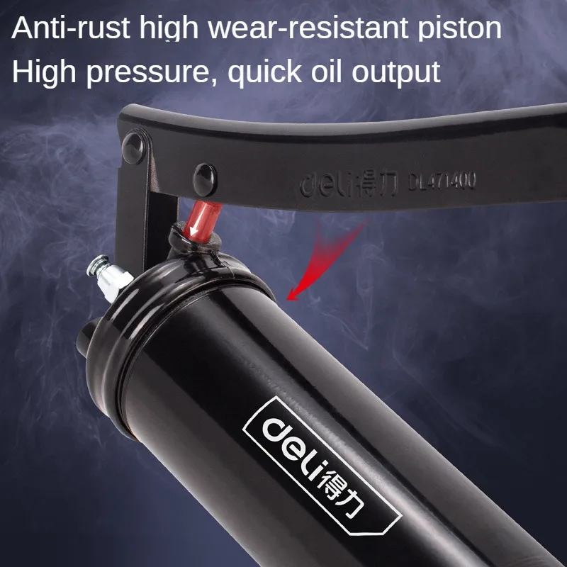 Deli 600cc high pressure labor-saving aluminum alloy Grease gun portable fuel injector suitable for various automotive lubricant