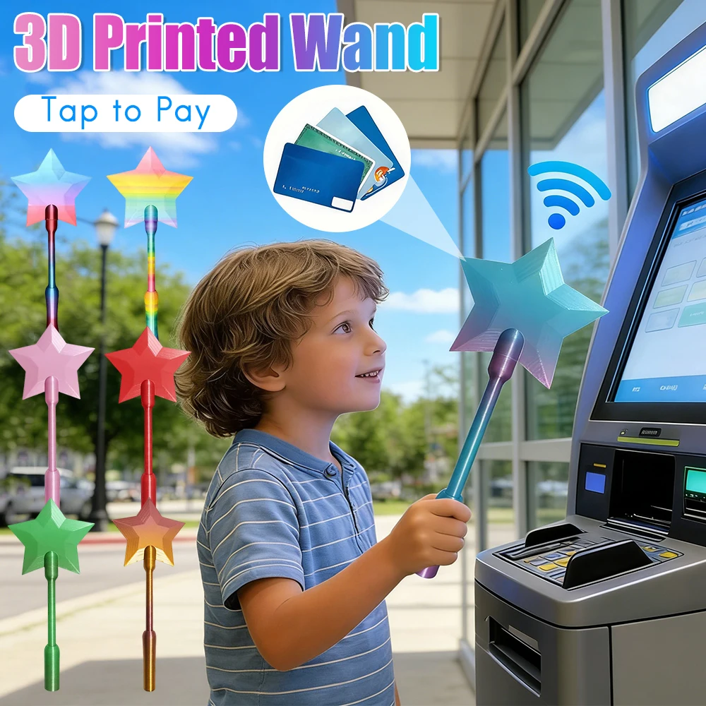 Payment Wand 3D Printed Tap to Pay Card Holder Wand Tap to Pay Star Magic Wand Contactless Payment Wand Holiday Birthday Gifts