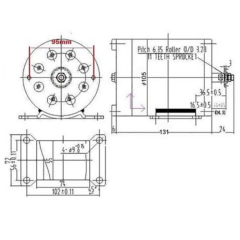 500W 1000W 24V 36V 48v DC Brushed Motor Kit Controller E-bike Conversion Kit Electric Bike Scooter Skatebord Kit Motor MY1020