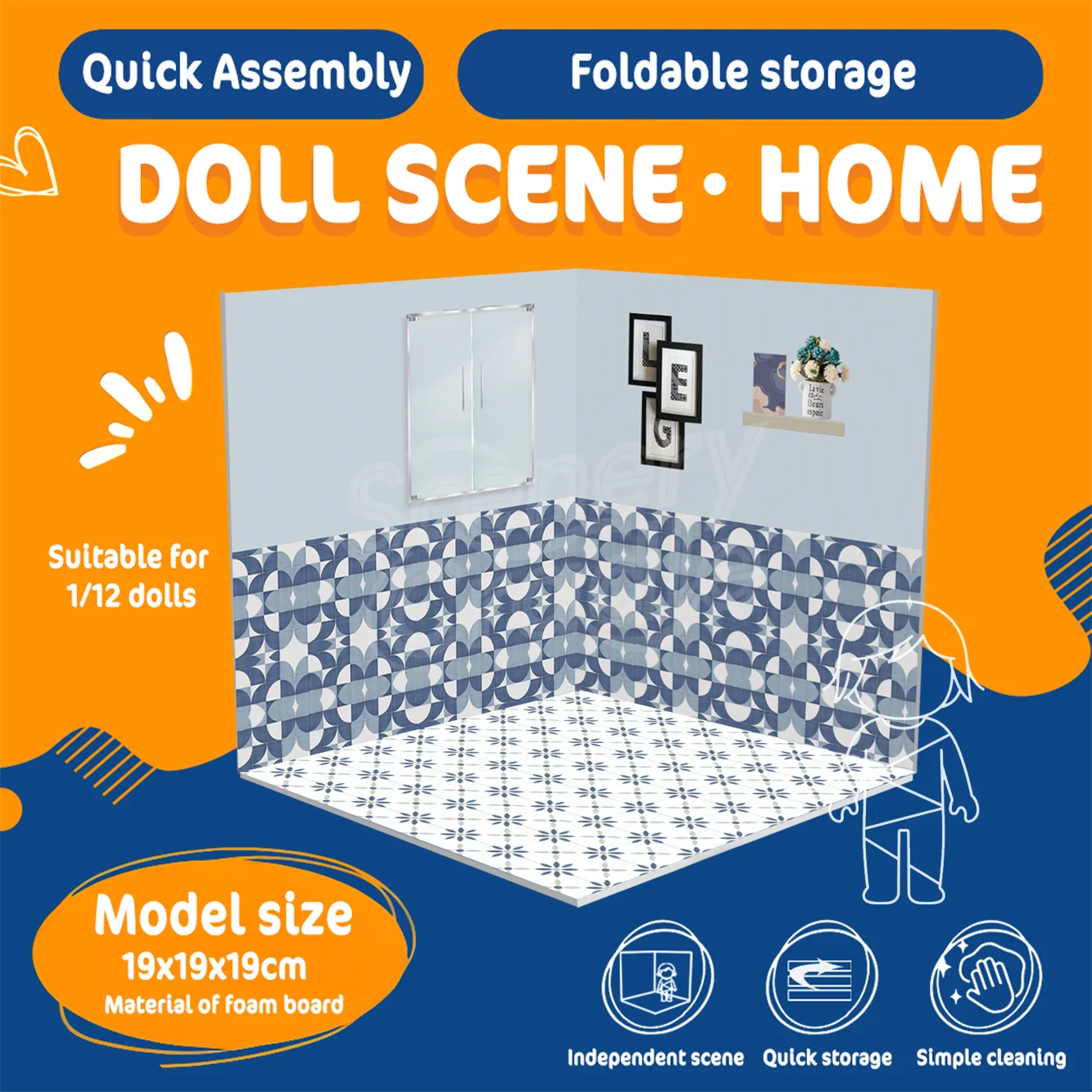 بولي كلوريد الفينيل صندوق أعمى الشكل الدعائم لعبة دمية عرض المشهد بقعة لتقوم بها بنفسك المقصورة نموذج لوحة خلفية للتماثيل القابلة للجمع