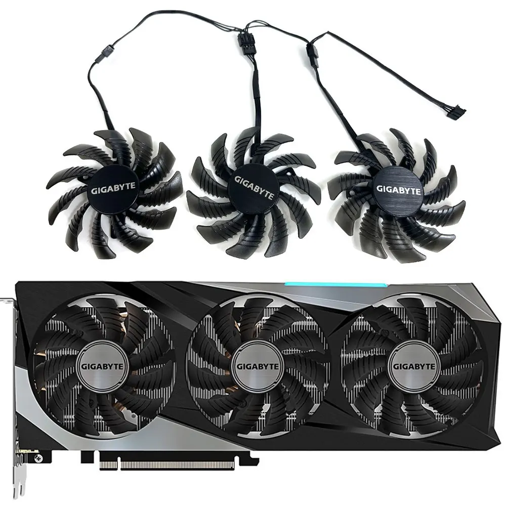 1SET 75MM PLD08010S12HH T128010SU RTX 3060 GAMING OC GPU FAN，For Gigabyte RTX 3060、3060 TI、3070 GAMING OC Video card cooling fan