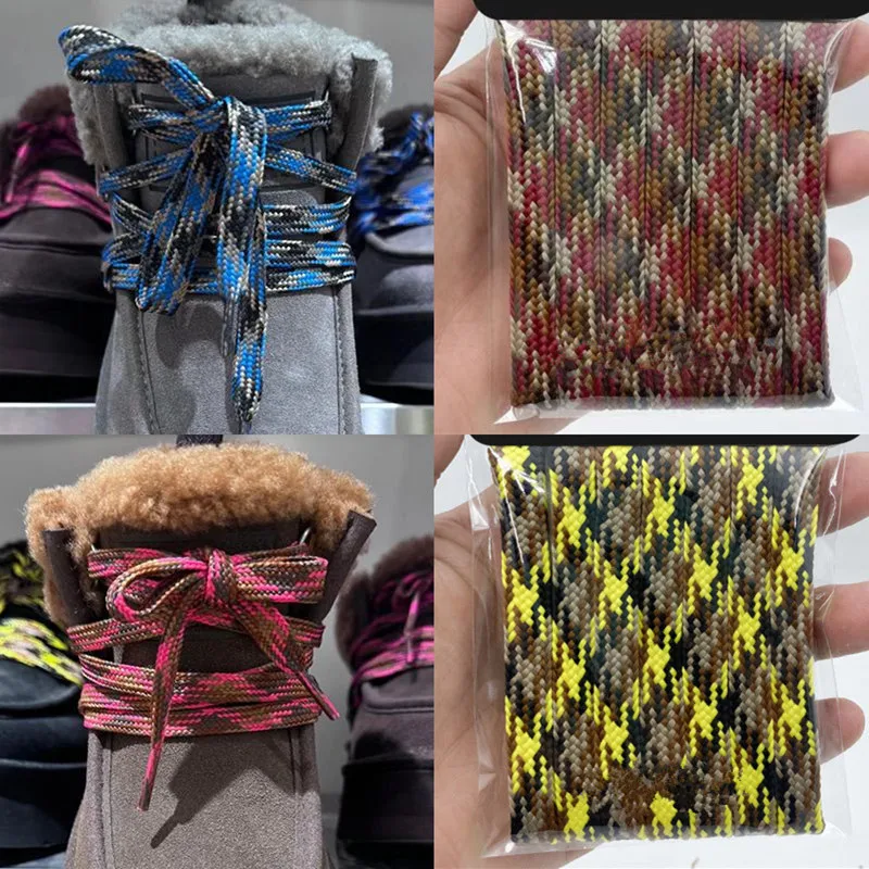 Colorful Vintage Check Pattern Weaving Style Shoelaces Sneaker Low-top Canvas DE Training Women Men Sport Casual Shoes laces